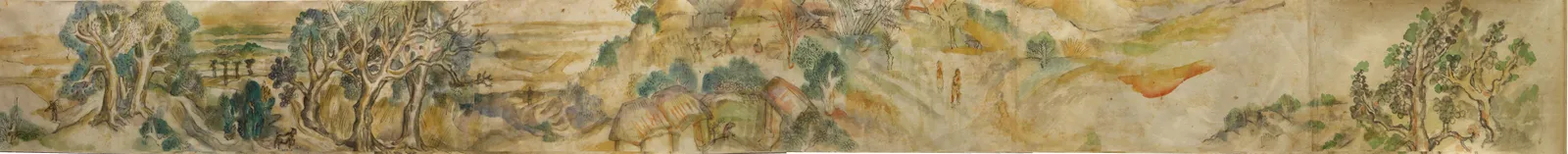 Benode Behari Mukherjee, Village Scenes (scroll), 1938-39