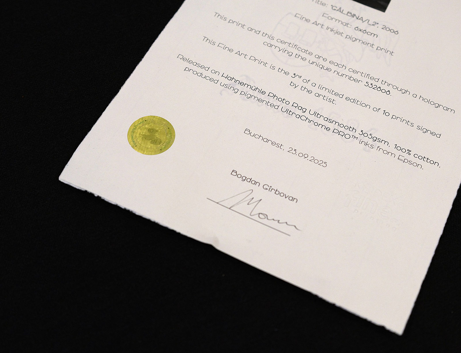 Bogdan Gîrbovan, DĂNCEU COPACI, 2007