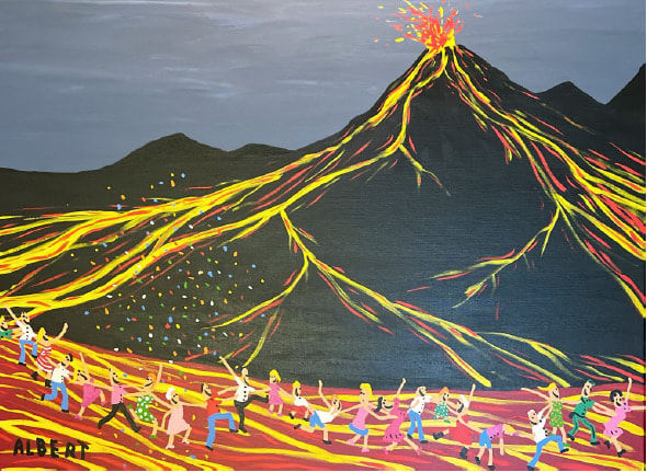 Albert Willem, The floor is lava, but the conga continues (Piece 84), 2022