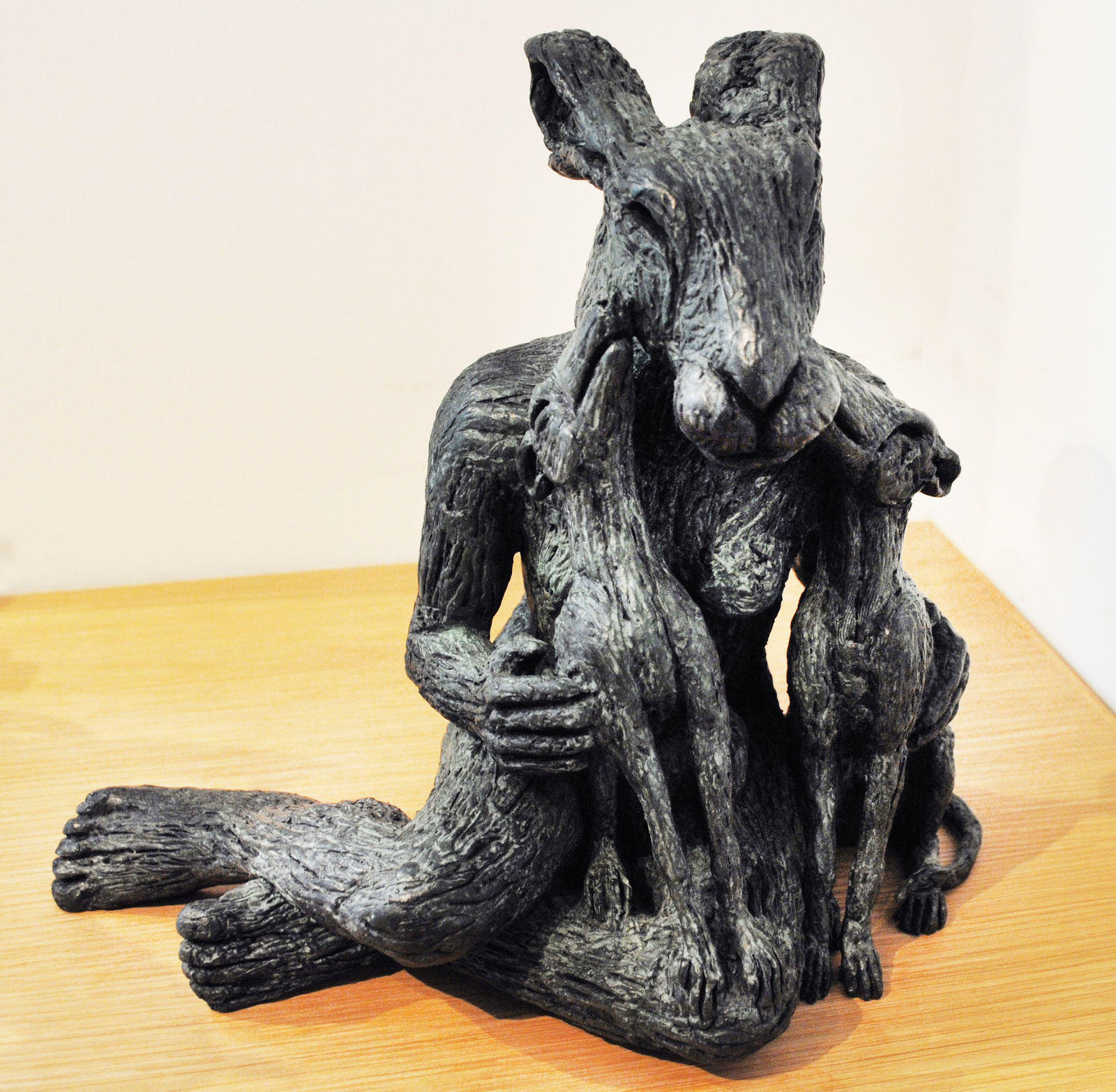 Sophie Ryder, Sitting Girl with Dogs, 2015