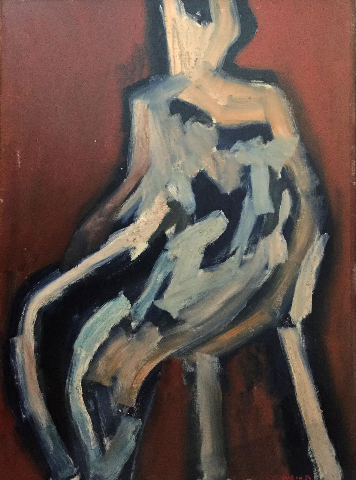 Cliff Holden, Blue Seated Figure, 1956