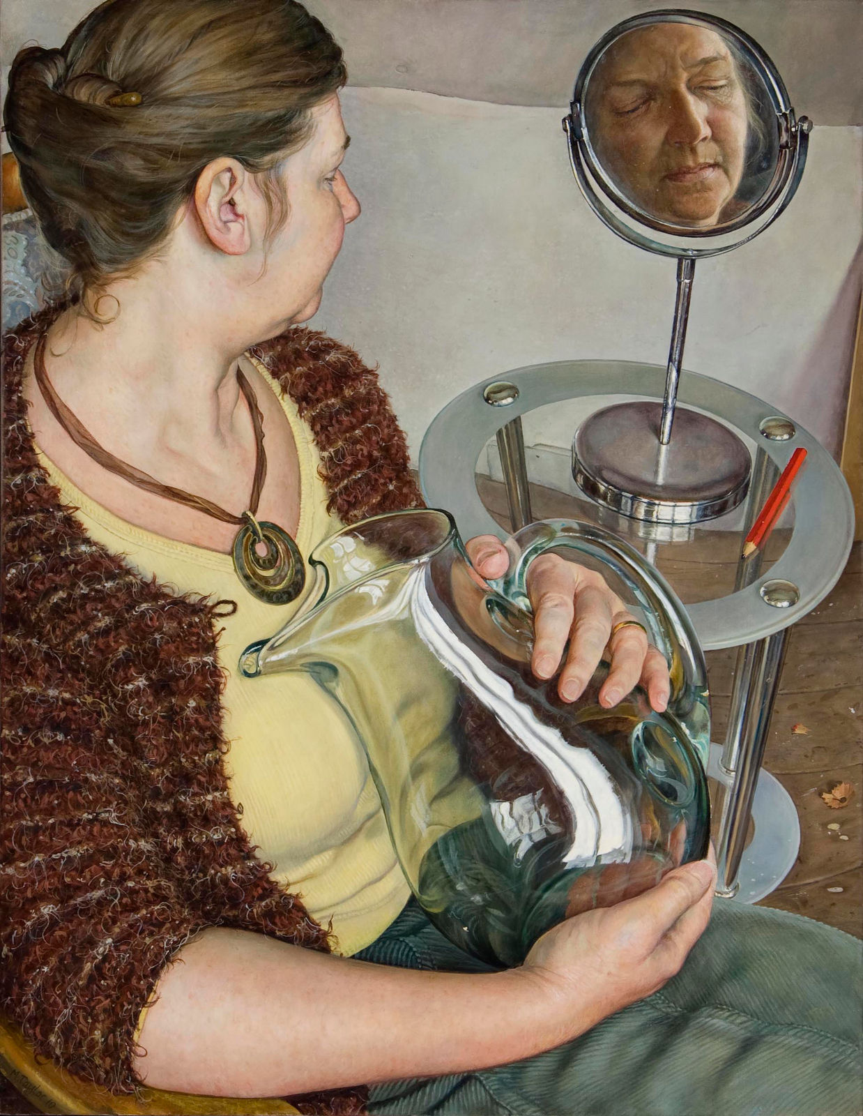 Michael Taylor, Woman cradling glass vessel (Cradle), 2009