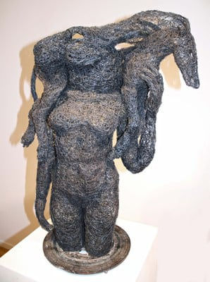 Sophie Ryder, Girl with Dog on Shoulders, 2010