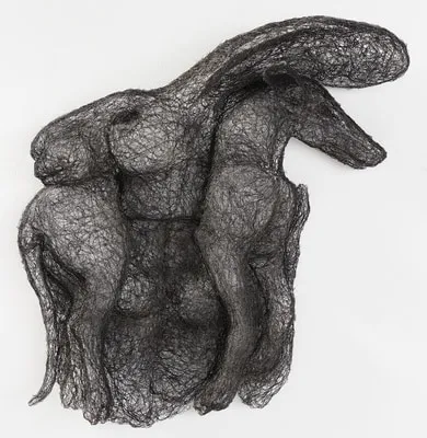 Sophie Ryder, Girl with Dog on Shoulders 3D, 2012