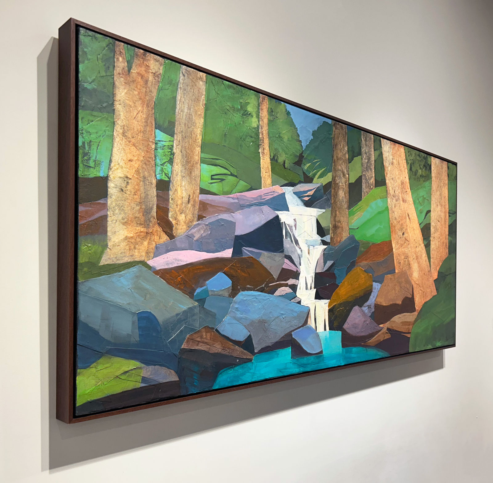 Mariella Bisson, A Waterfall in a Mountain Notch