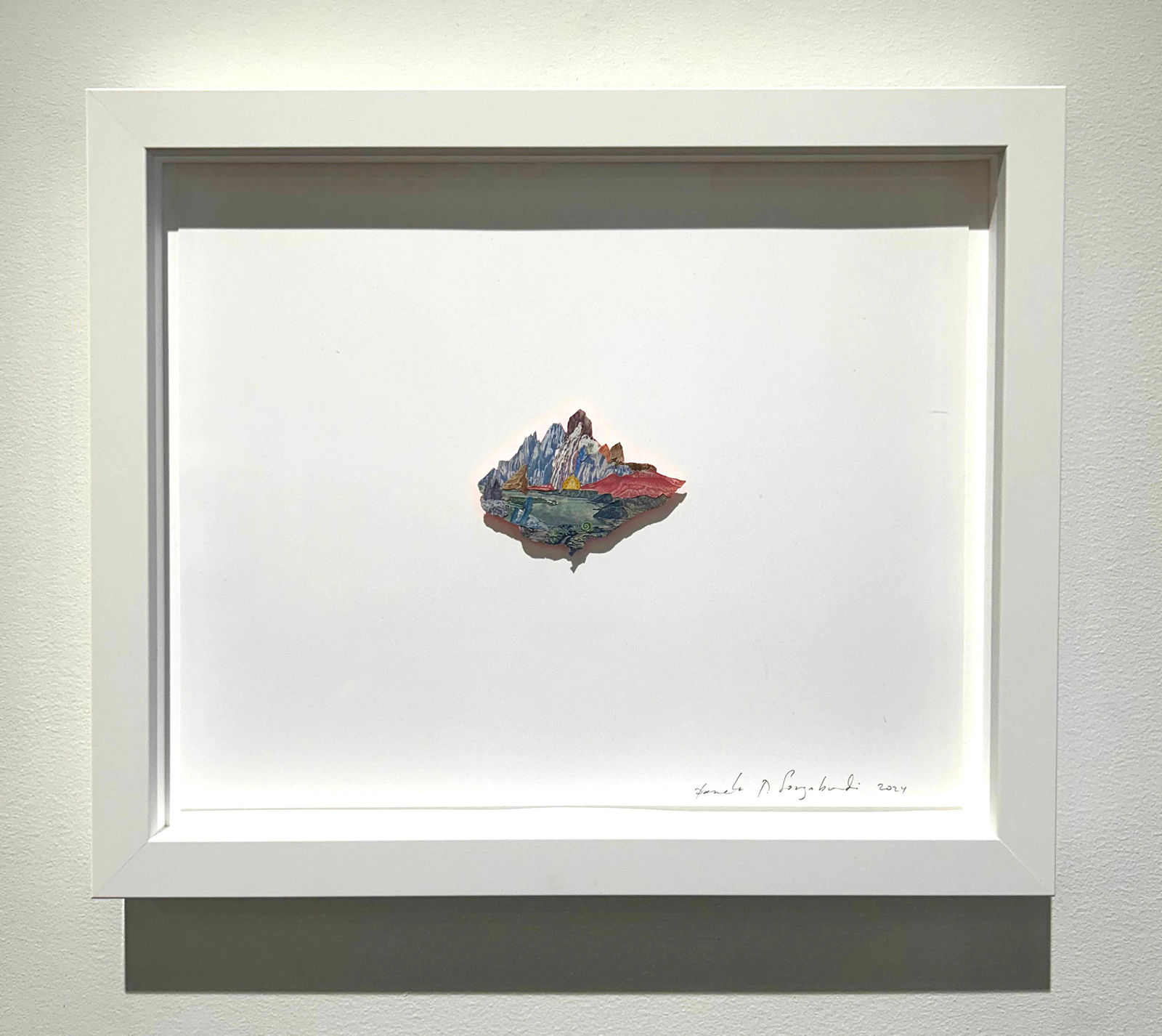 Pam Longobardi, Island of Refuge (purple waterfall green fossil)