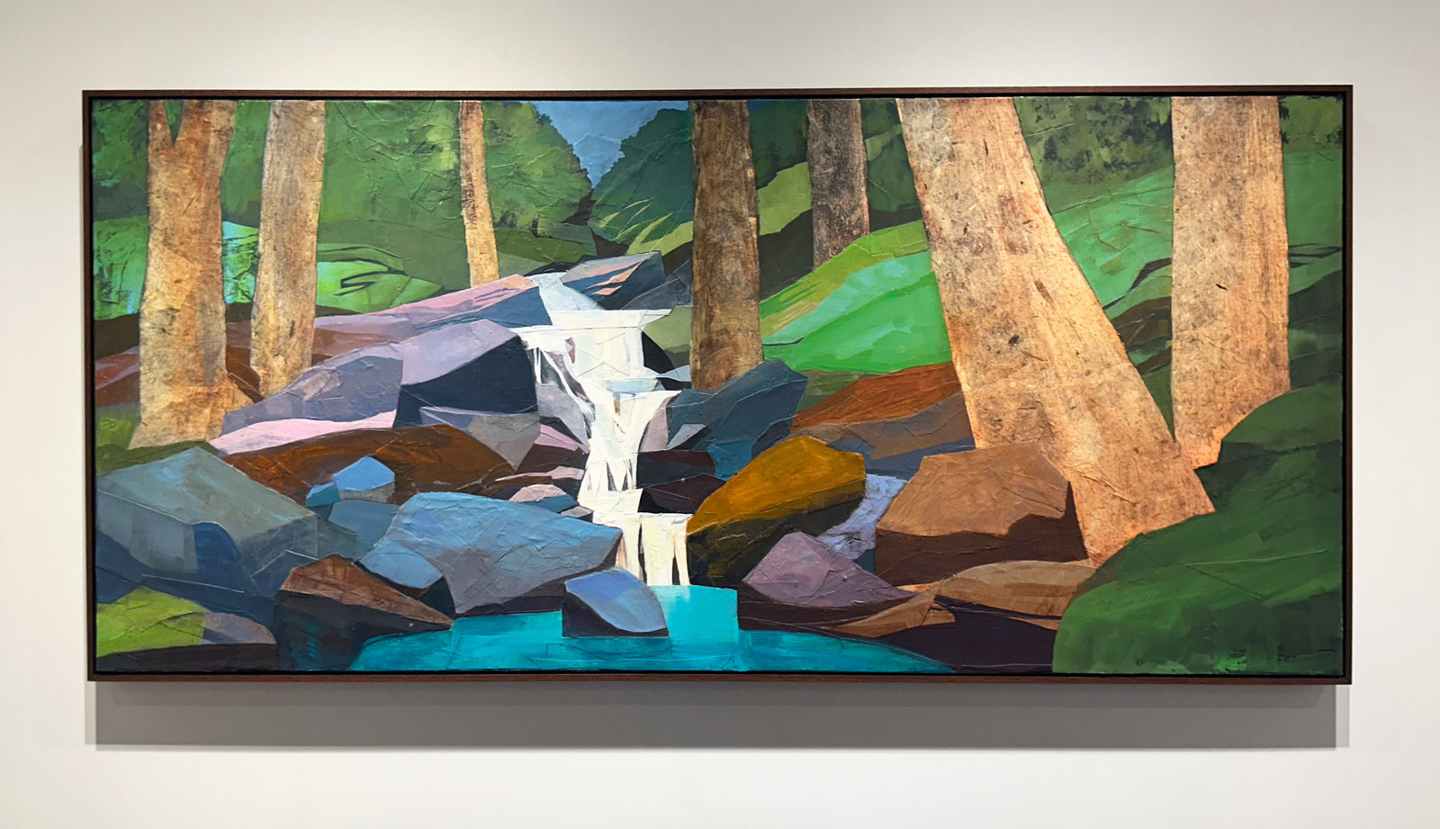 Mariella Bisson, A Waterfall in a Mountain Notch