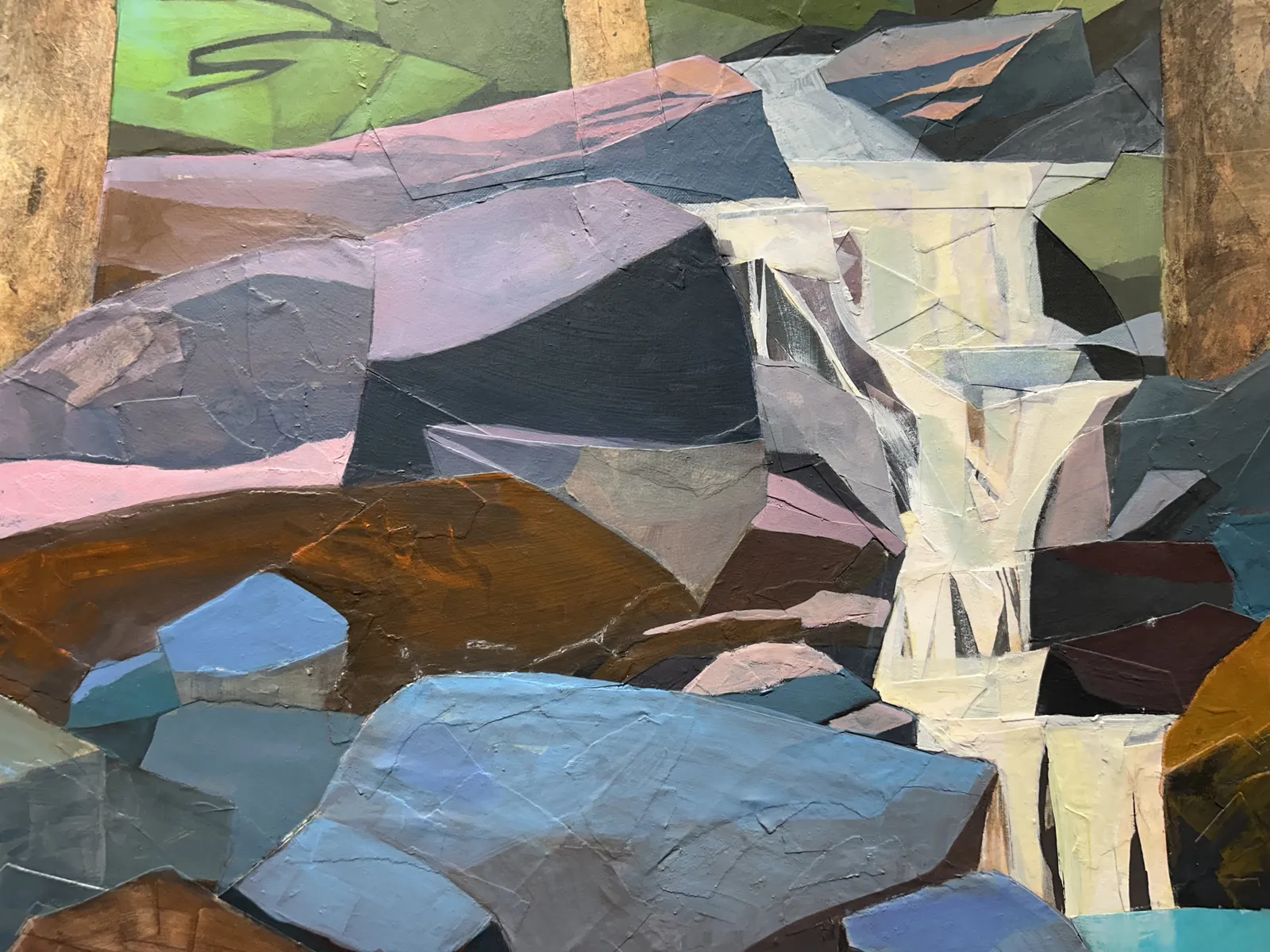 Mariella Bisson, A Waterfall in a Mountain Notch