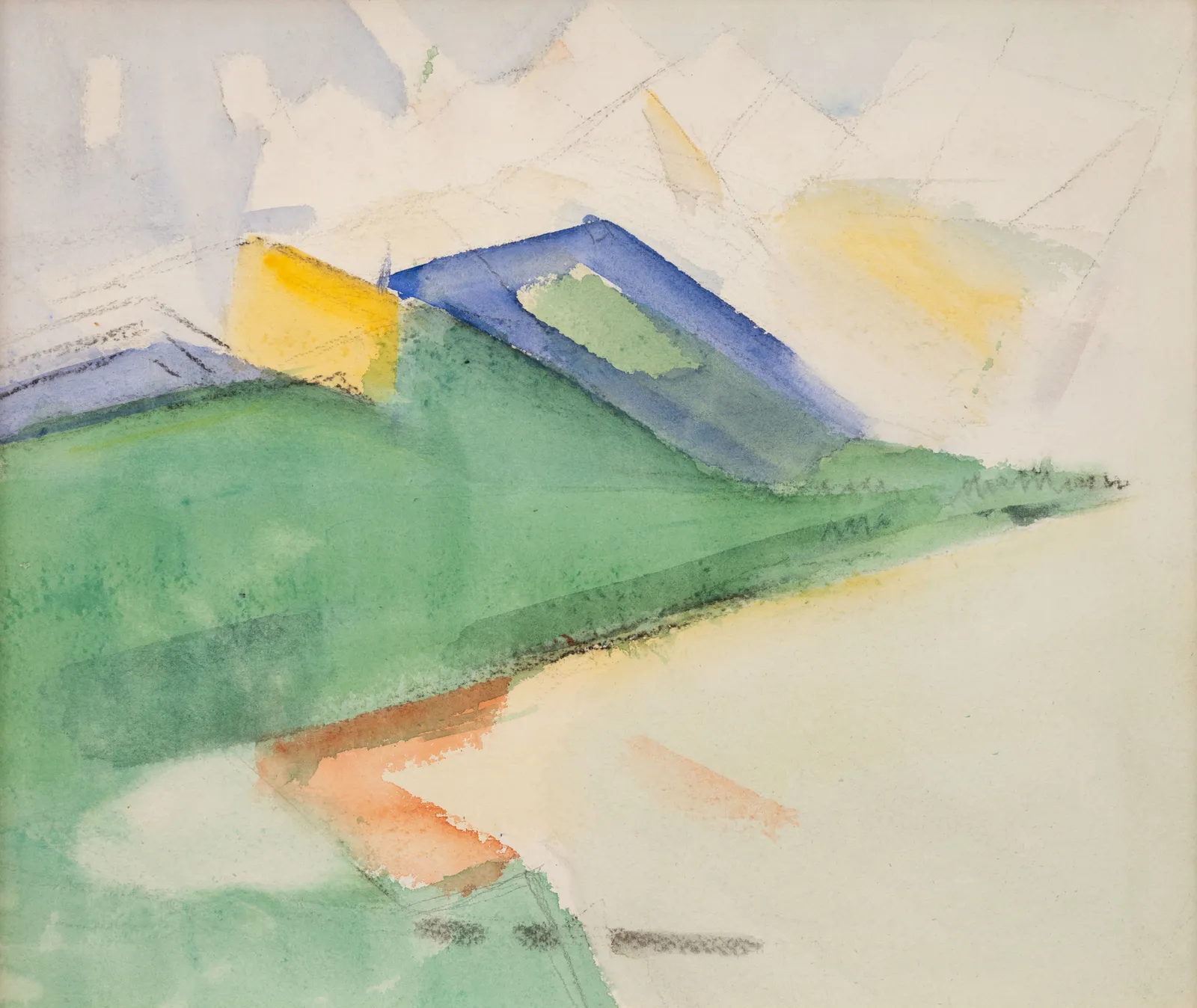 John Marin, Mountain Shapes and Sky Shapes, Hoosic Mountains, Massachusetts, c. 1918