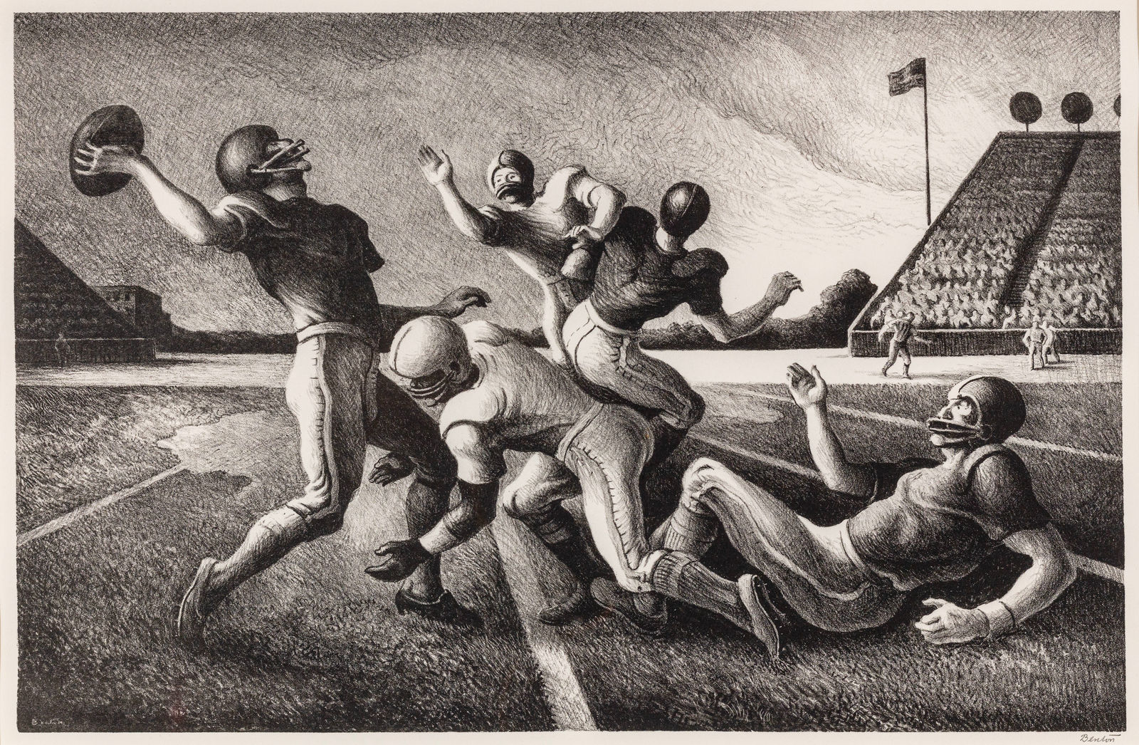 Thomas Hart Benton, Forward Pass, 1972