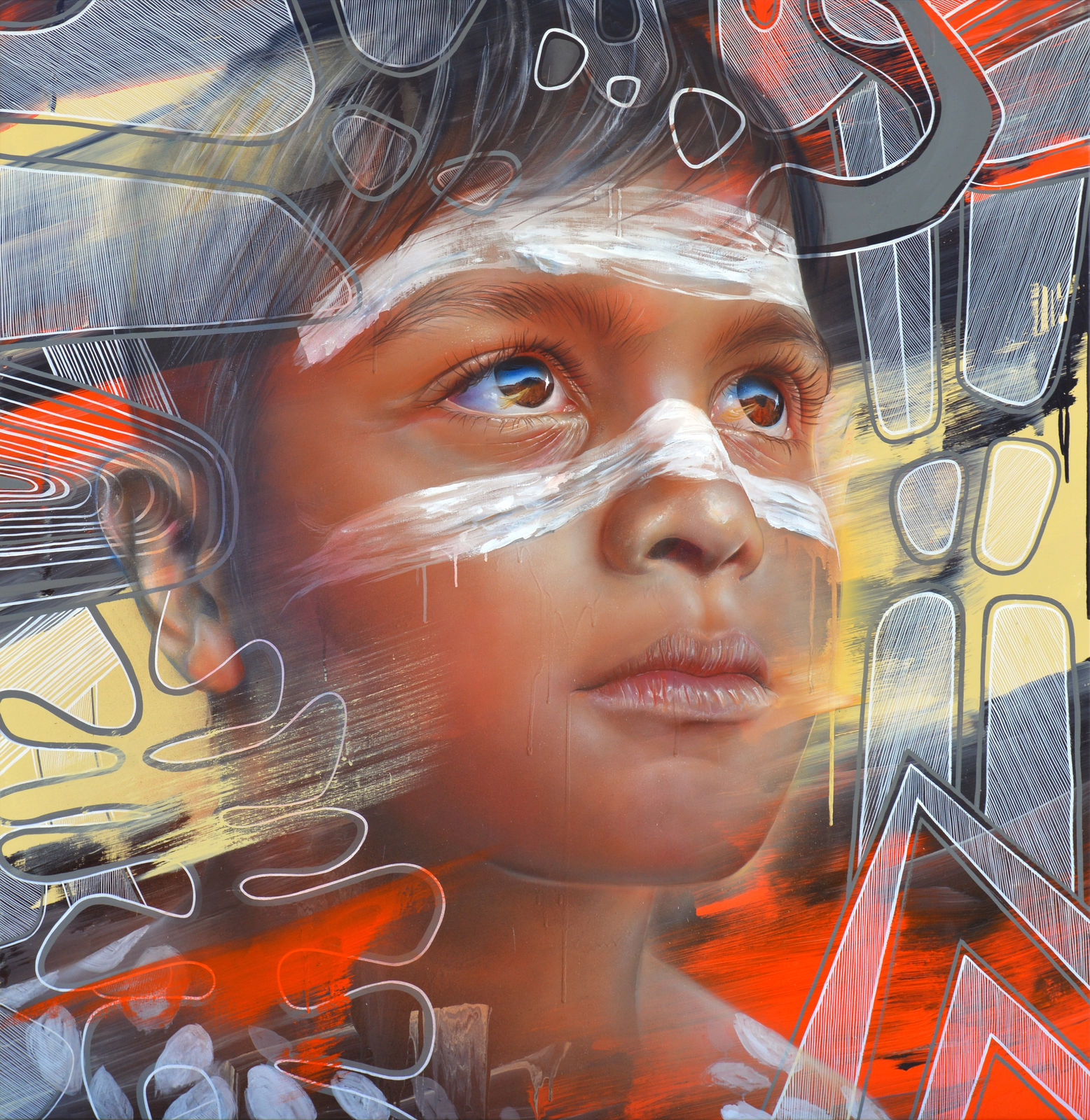 Matt Adnate, Marreyt Alam Meen - In the hands of the Ancestors (Collaboration with Tommy Day), 2025