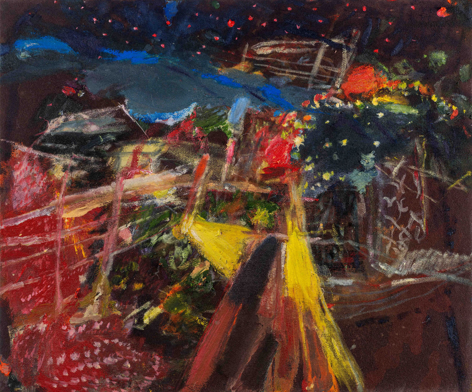 Stephanie Eather, Indigo glass, red moon, Billie Jo, 2025