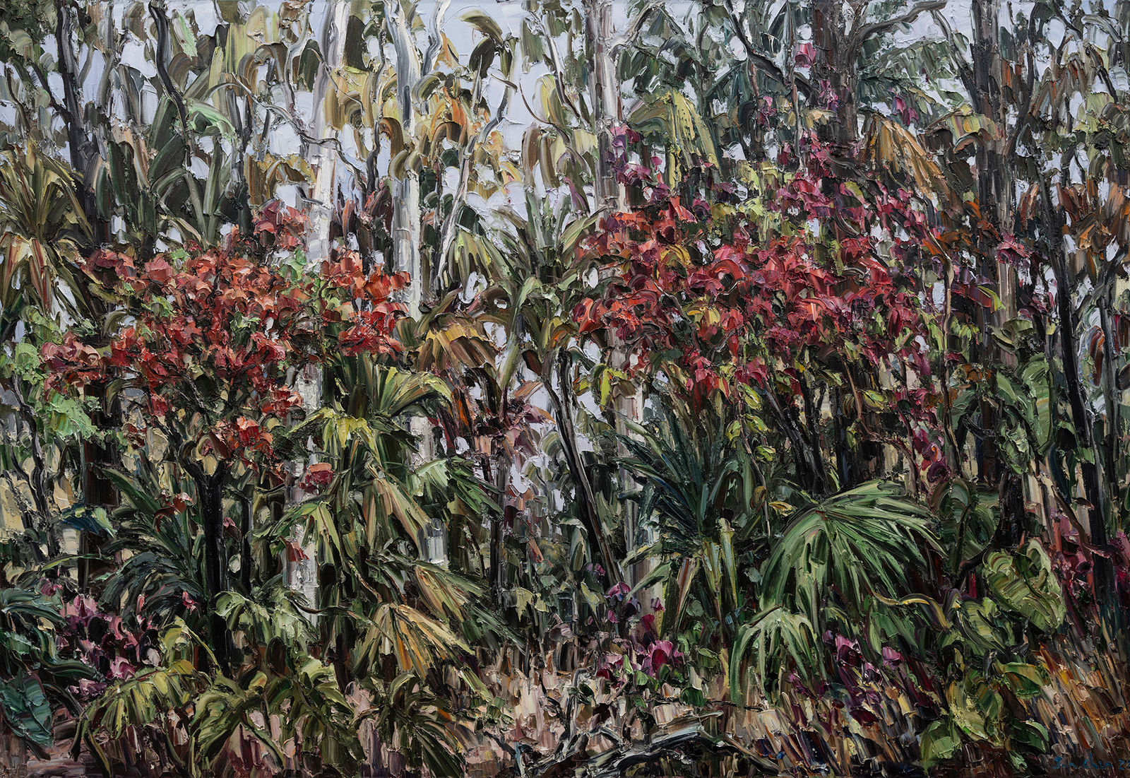 Jun Chen, Red Bush Landscape, 2023