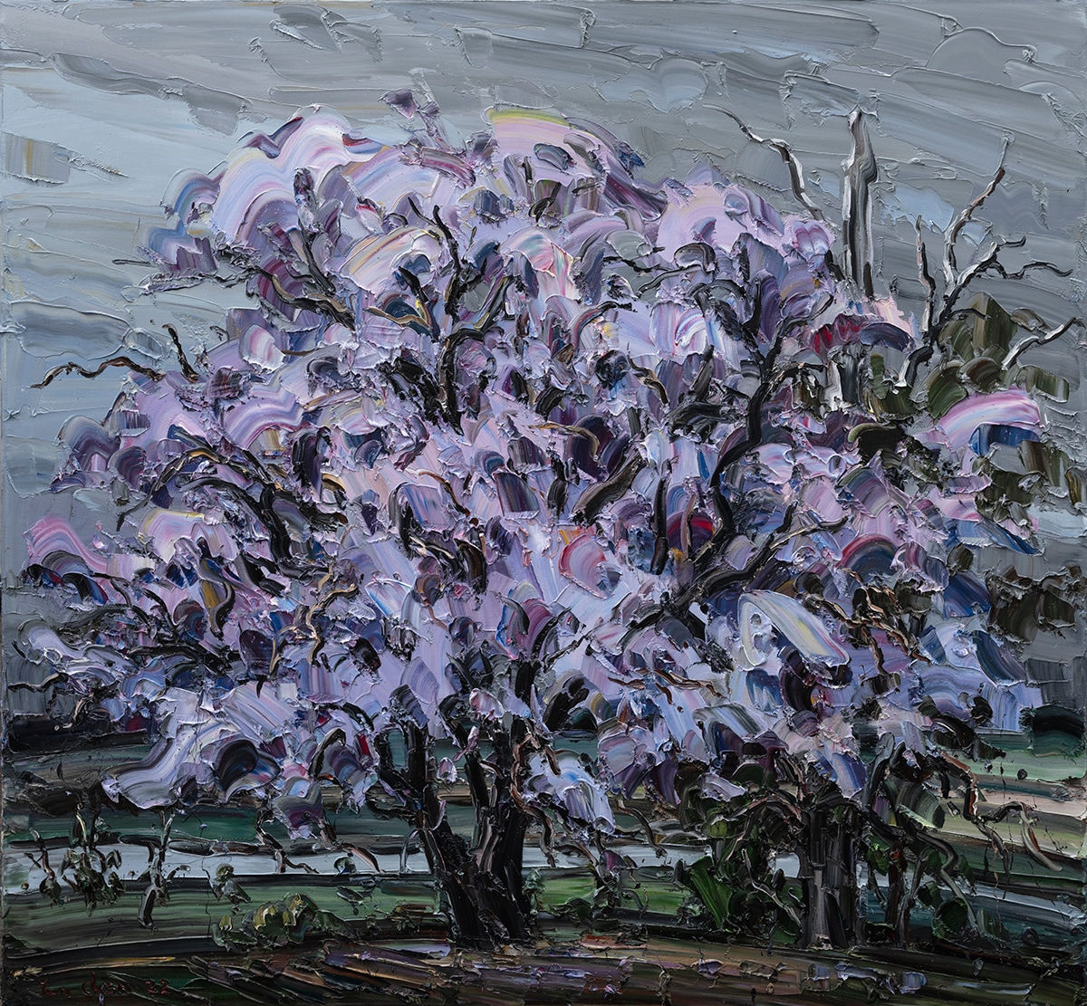 Jun Chen, Grey Jacaranda Trees, 2022