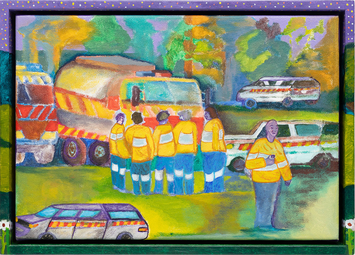 Nick Santoro, Firefighters through the Fly Screen, 2024