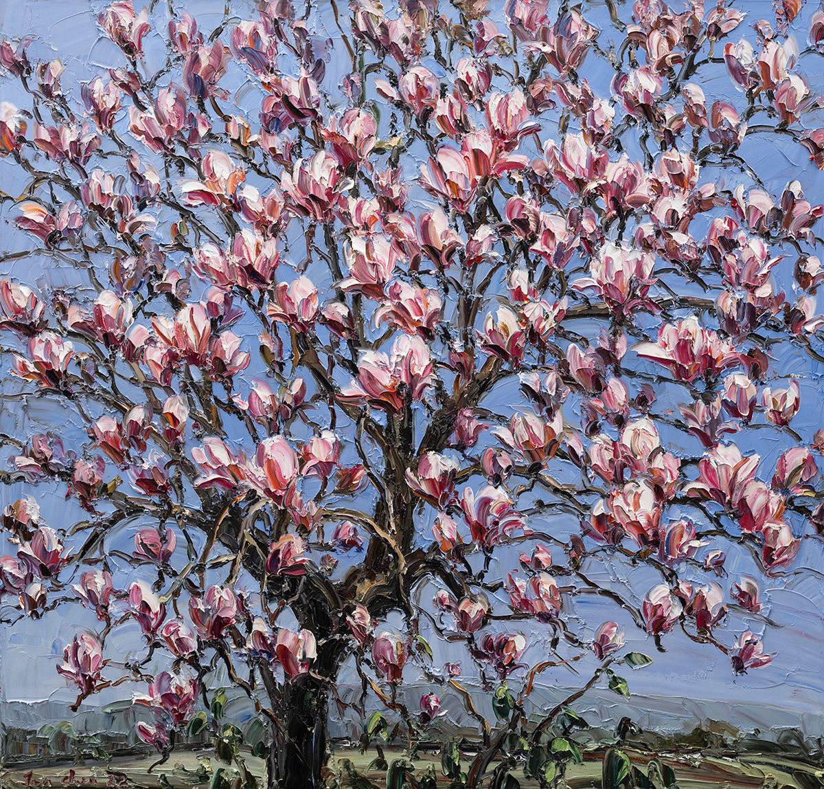 Jun Chen, Blue Sky with Magnolia, 2022