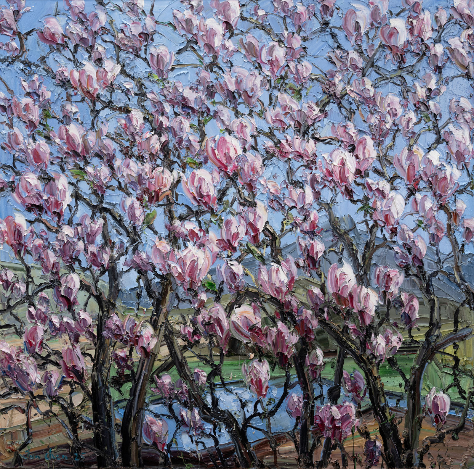 Jun Chen, Magnolia and water, 2025
