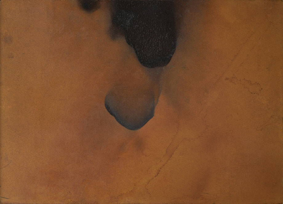 Yves Klein F 118 carton brûlé monté sur panneau 40 x 56 cm