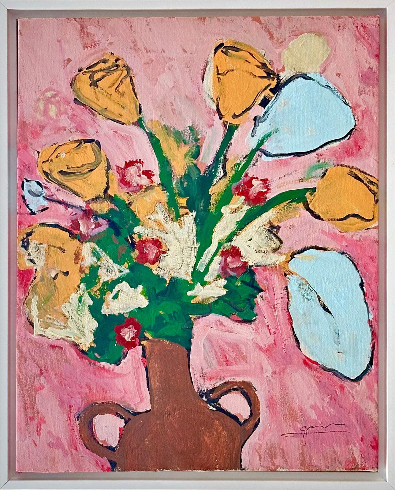 Gordon Douglas Ball, Brown Vase with Bouquet, 2023