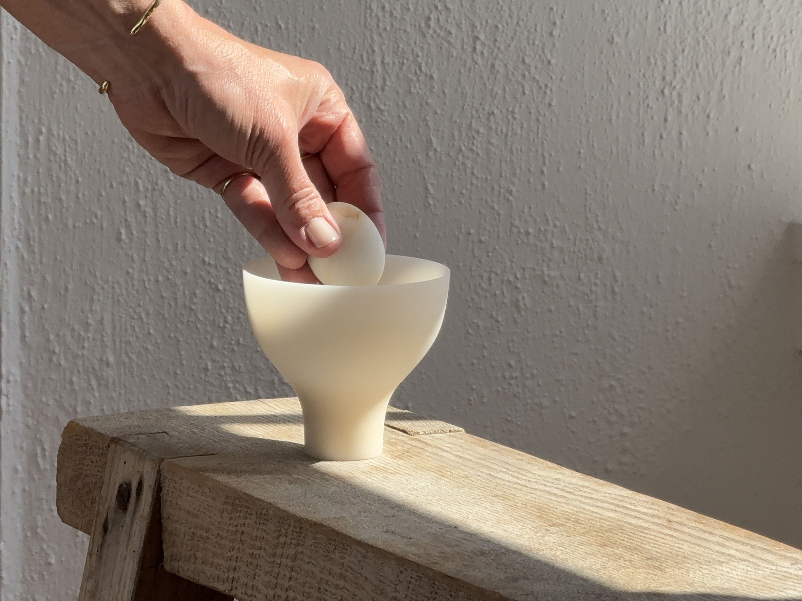Celia Dowson, Cloud Opal, Footed Bowl (with Stone) (35)