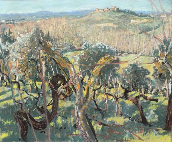 Patrick Cullen, Certaldo Alto from a Vineyard, Tuscany