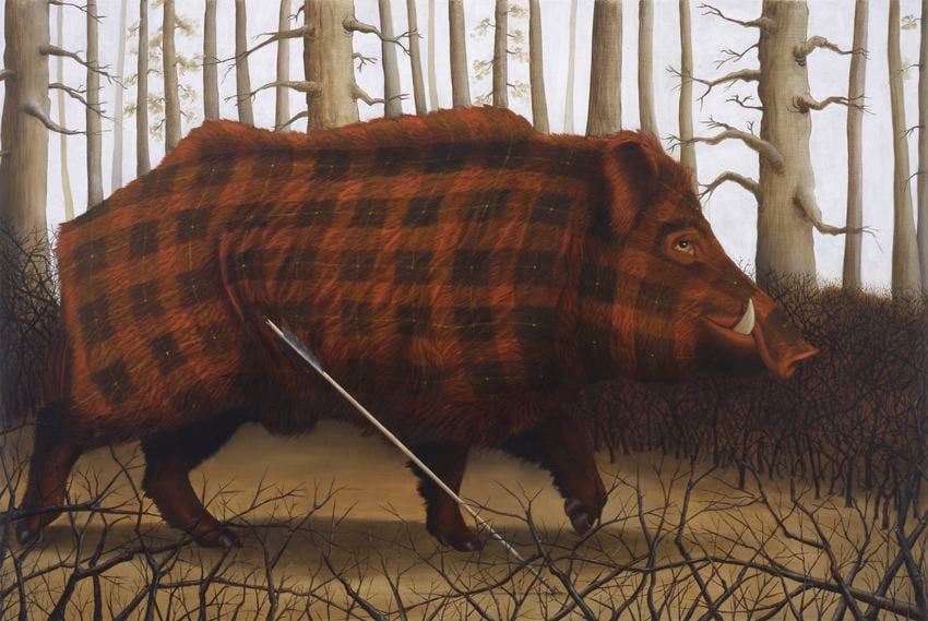 Sean Landers, Brueghel and Archer (Boar), 2013