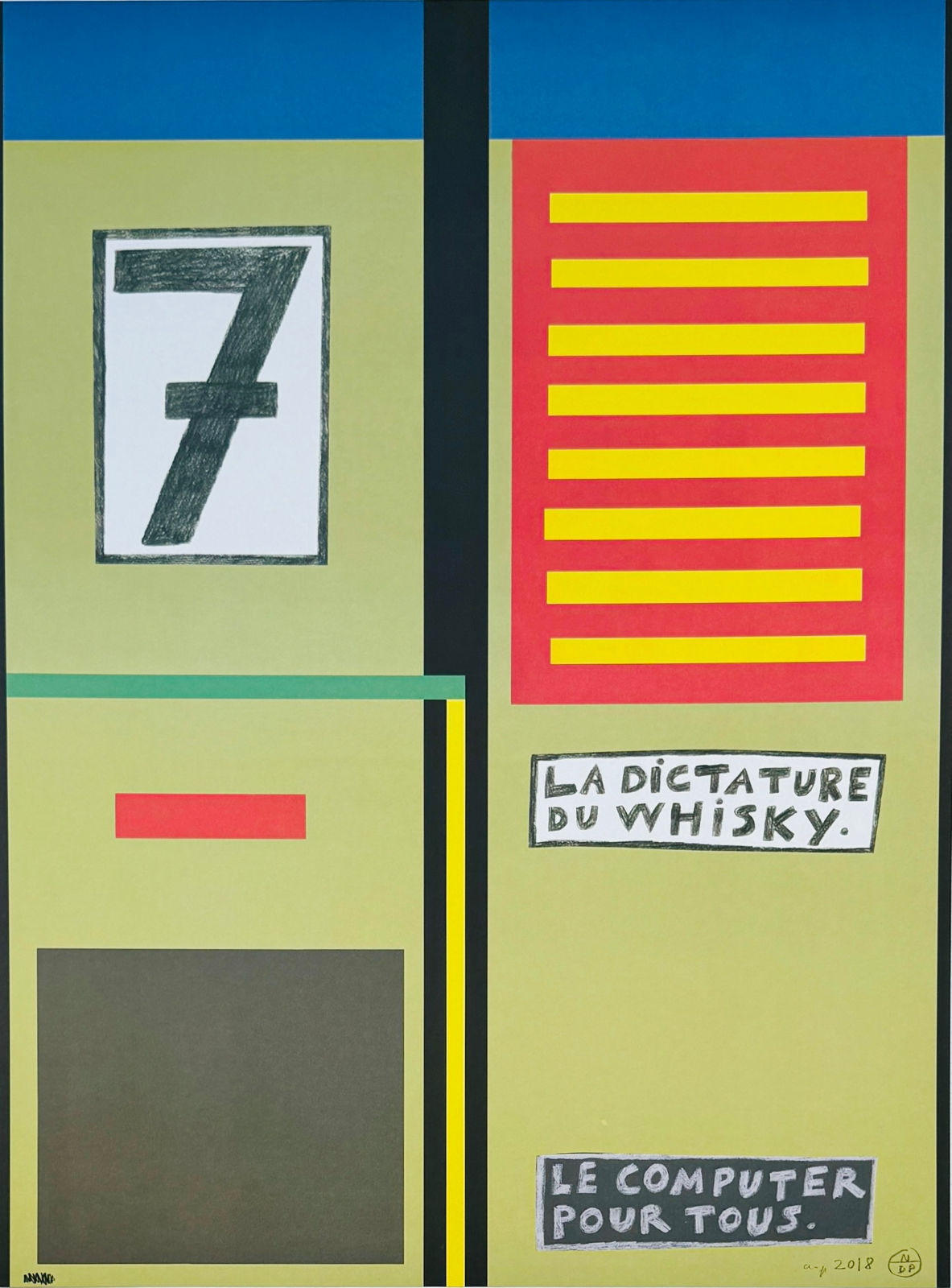 Nathalie Du Pasquier, Manifesto La Dictature Du Whisky, 2018