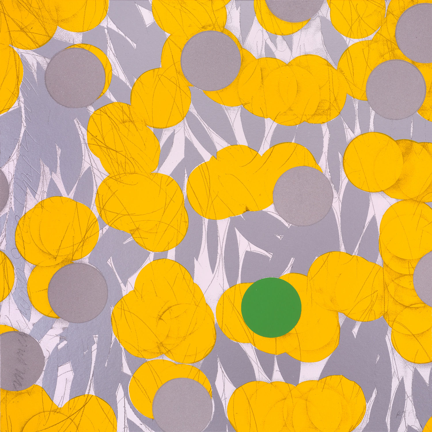 Donald Sultan, Mimosa with Green April 24, 2024, 2024