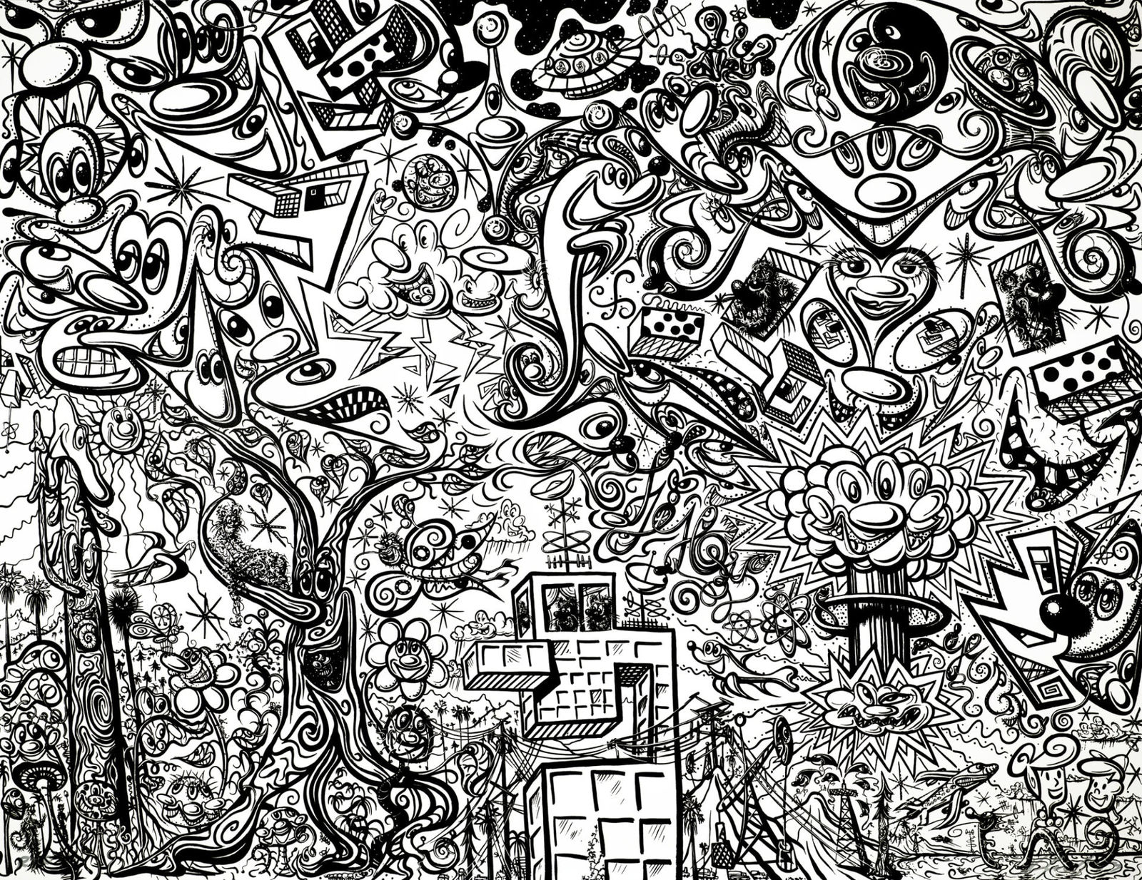 Kenny Scharf, Worldz End (Day), 2023