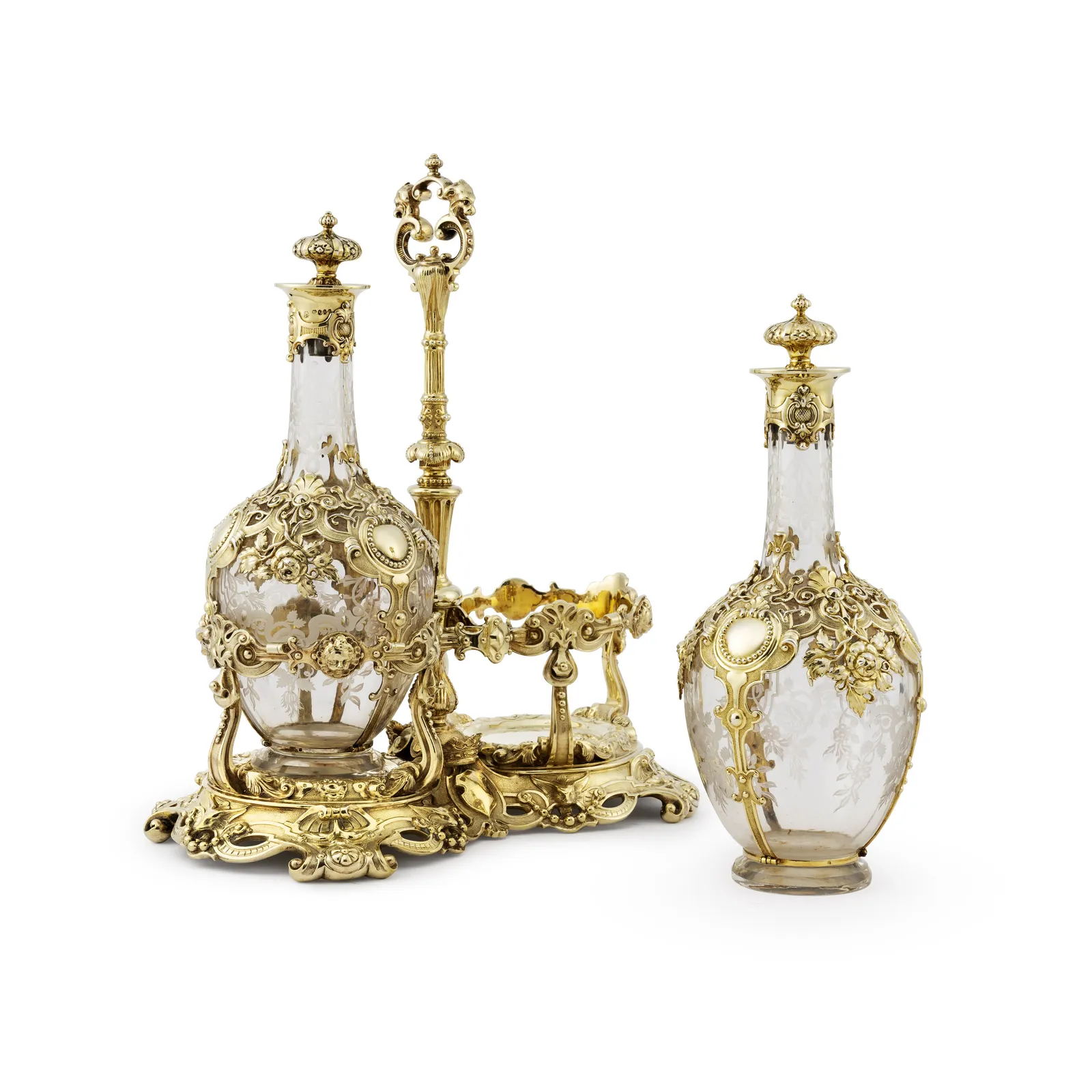 ROBERT & SEBASTIAN GARRARD, A Magnificent Gothic Revival Decanter Set , 1845
