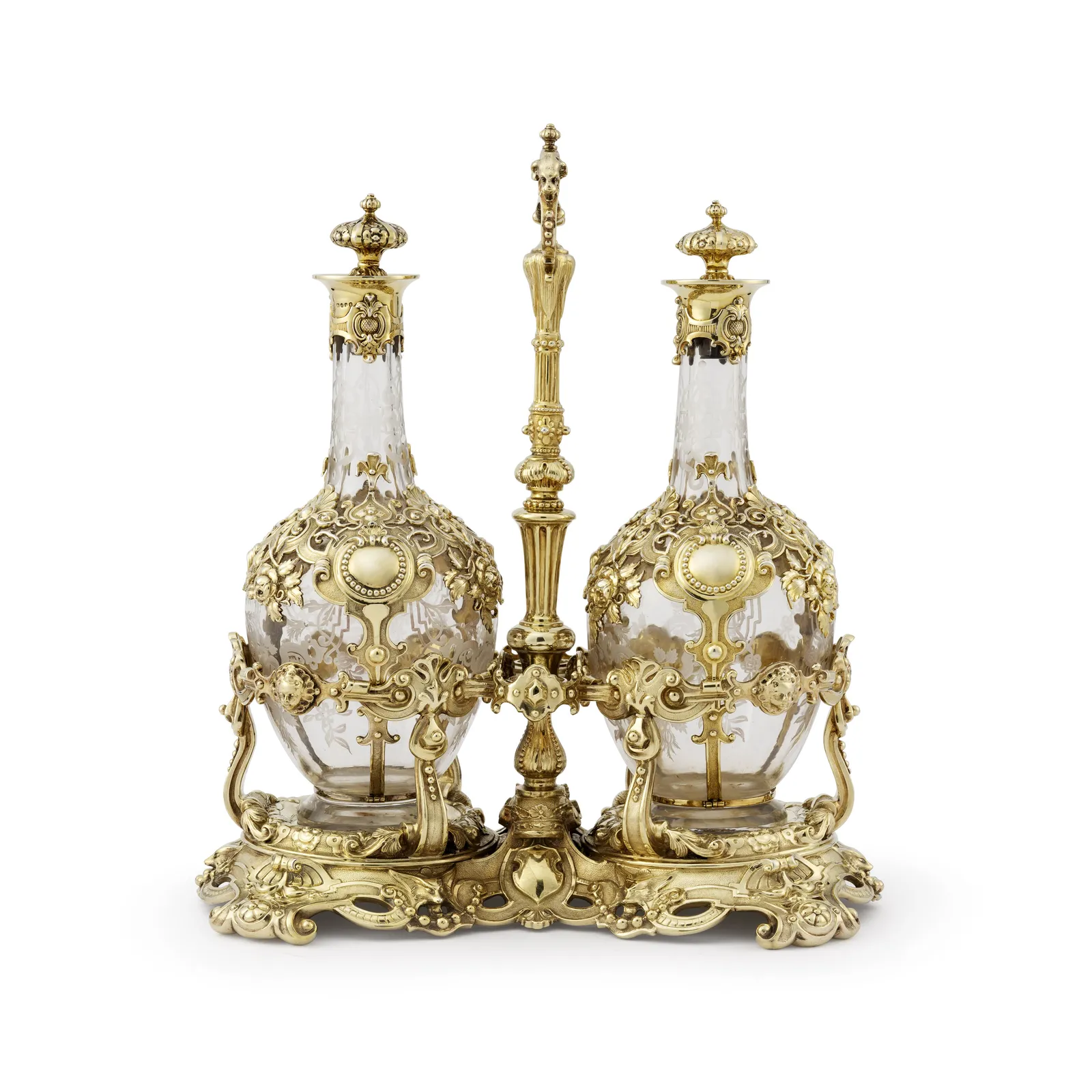 ROBERT & SEBASTIAN GARRARD, A Magnificent Gothic Revival Decanter Set , 1845