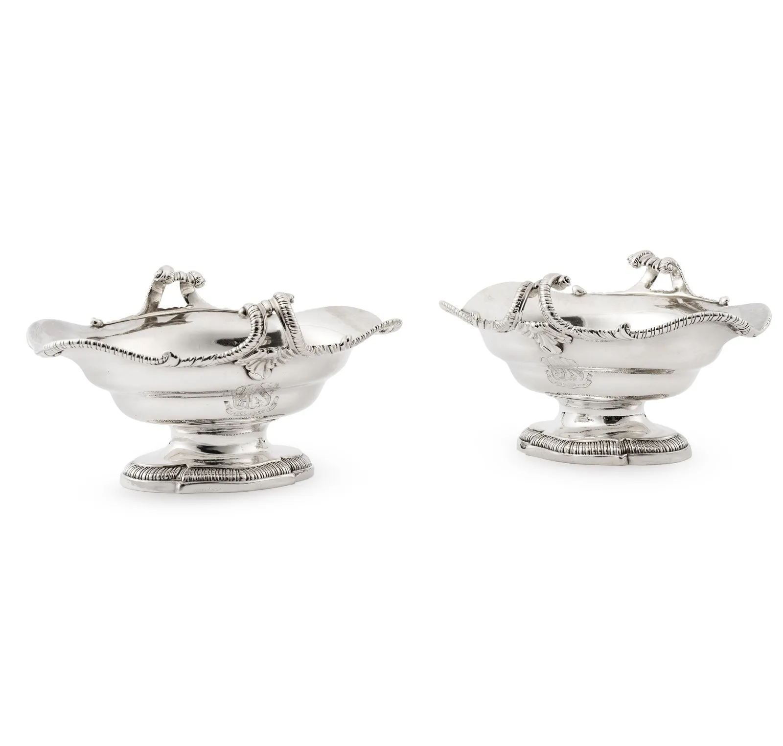 PARKER & WAKELIN, A PAIR OF EARLY GEORGE III DOUBLE LIPPED SAUCE BOATS, 1762