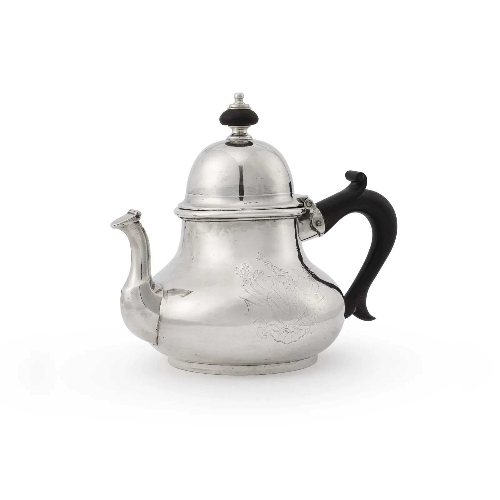 Benjamin Pyne, A Queen Anne Antique English Silver Teapot, 1707