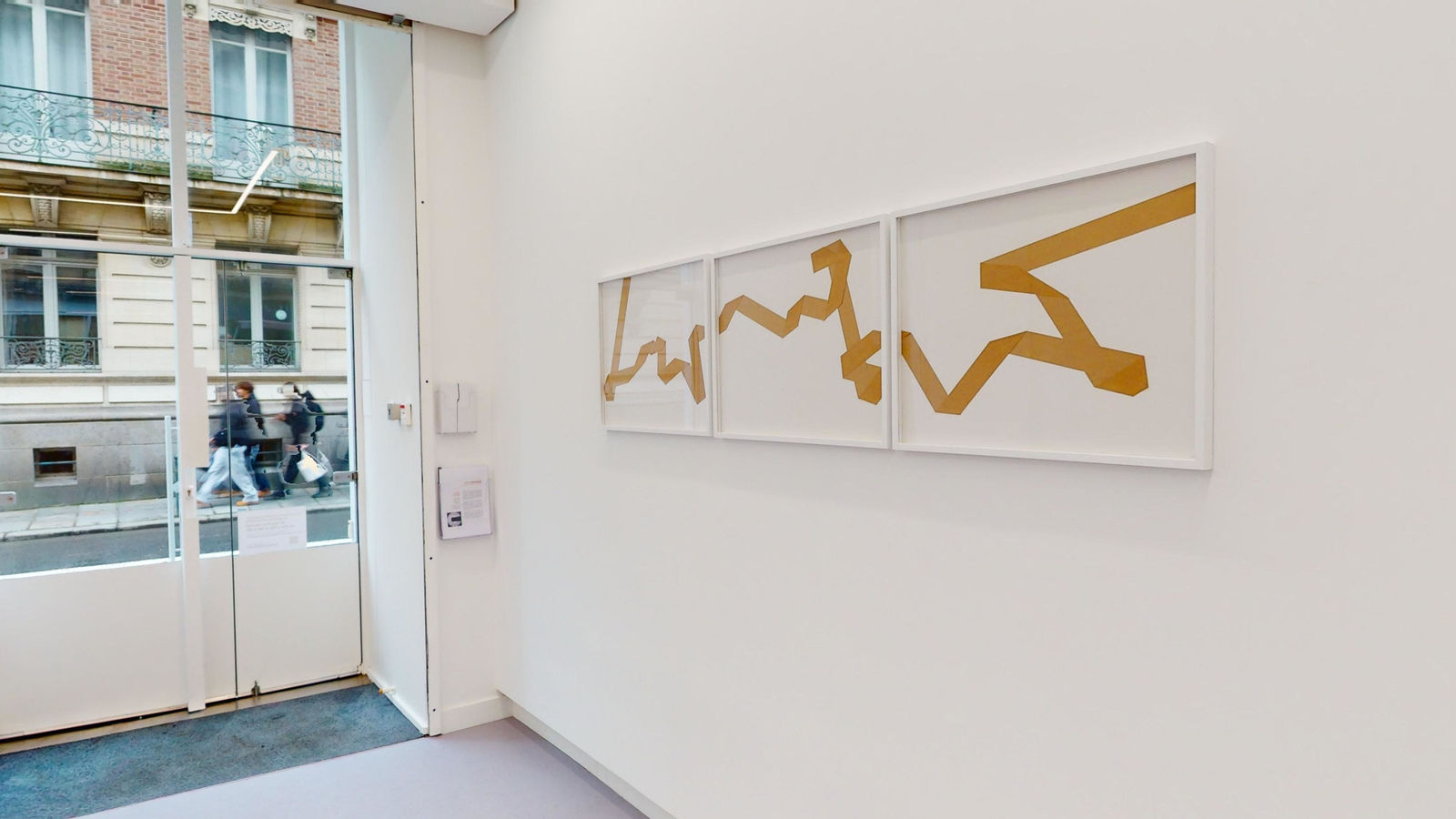 Vera MOLNAR, Bande jaune pliée et collée, 1998