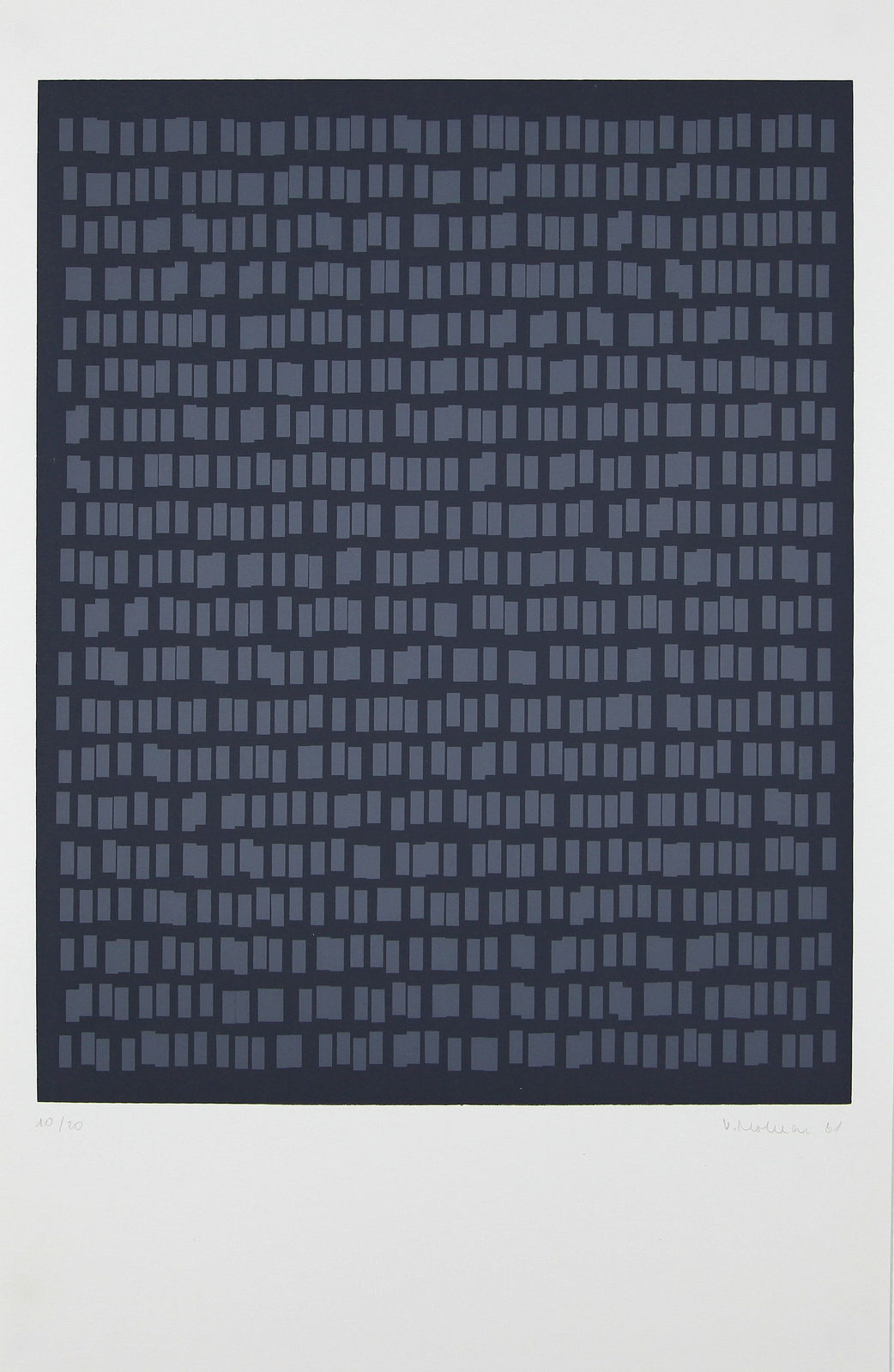 Vera MOLNAR, 800 rectangles à valeur variable, 1981