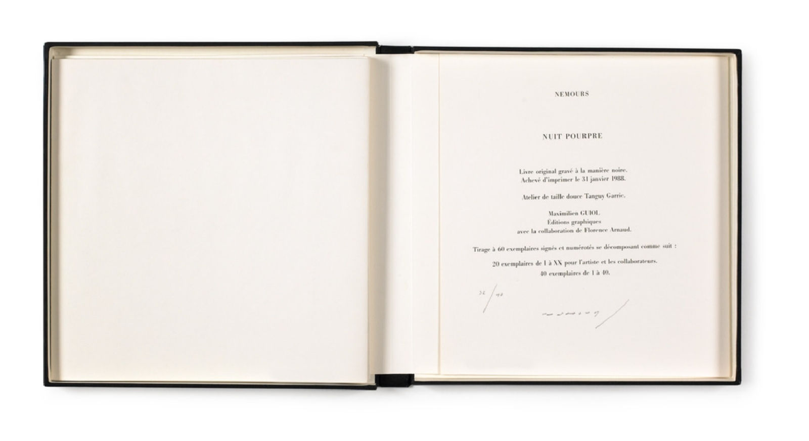 Aurelie NEMOURS, Nuit pourpre (Portfolio complet), 1988