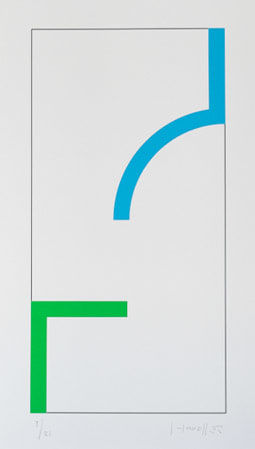 Gottfried HONEGGER, Sans titre (bleu et vert), 5/21, 2013