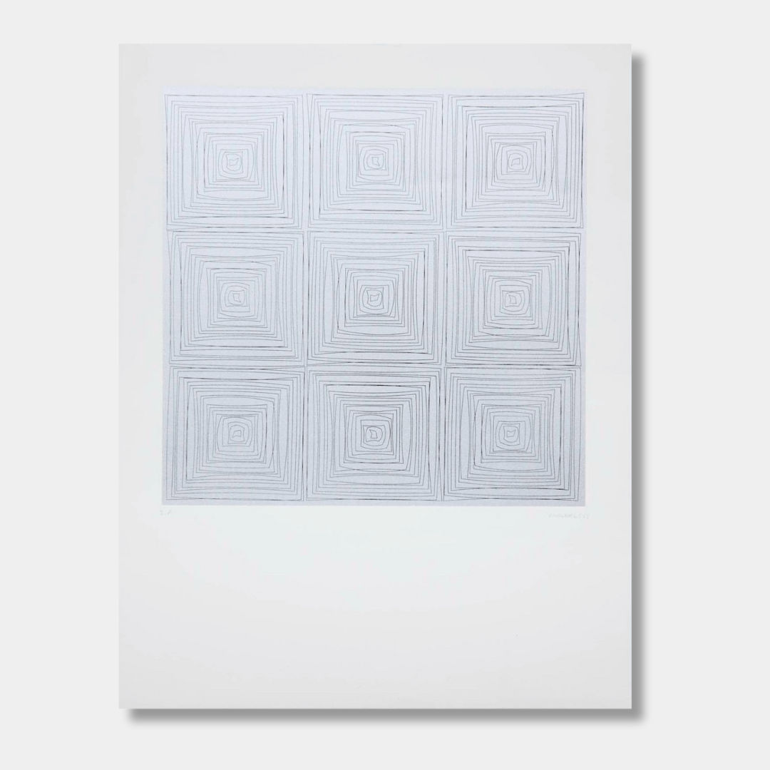 Vera MOLNAR, Ordinateur, miroir de la main, 1982