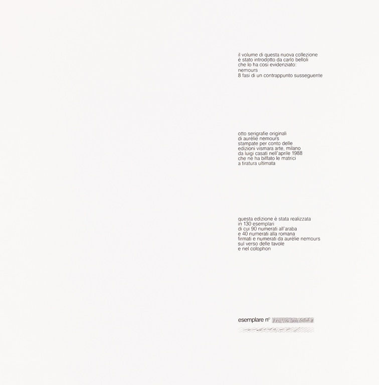 Aurelie NEMOURS, 8 fasi di un contrappunto spaziale [portfolio complet], 1988