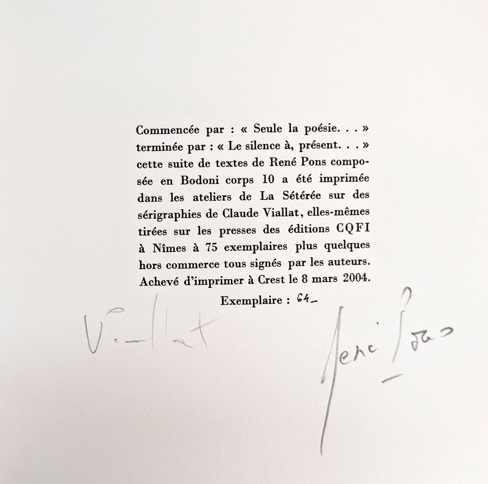 Claude VIALLAT, Le Vent de la Parole, 2004