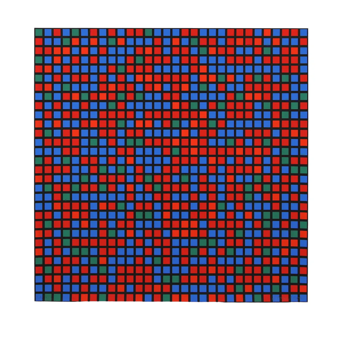 François MORELLET, Chartes-bleu-rouge, 1973