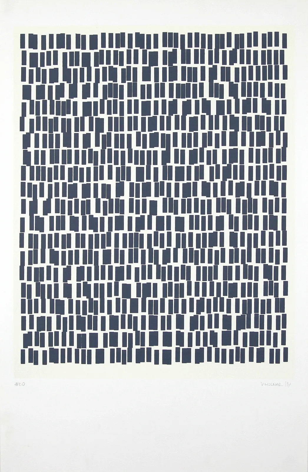 Vera MOLNAR, 800 rectangles à géométrie variable , 1981