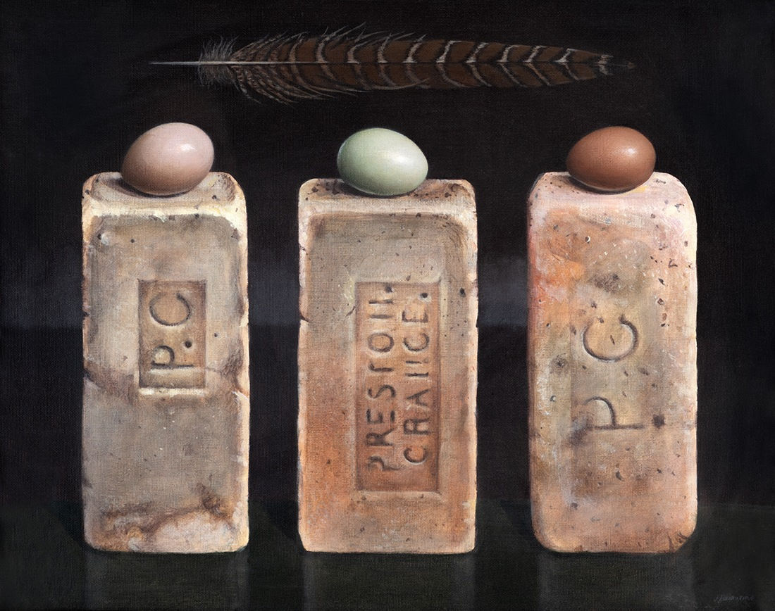 James Fairgrieve RSA RSW, Bricks, Eggs and Feather
