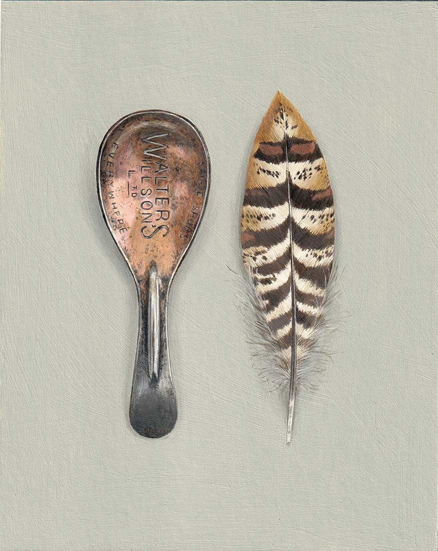 Rachel Ross, Caddy Spoon with Pheasant Feather