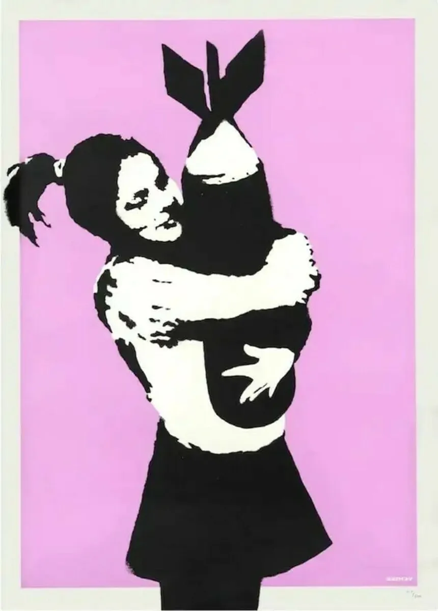 Banksy, Bomb Hugger (Bomb Love) (Unsigned), 2003