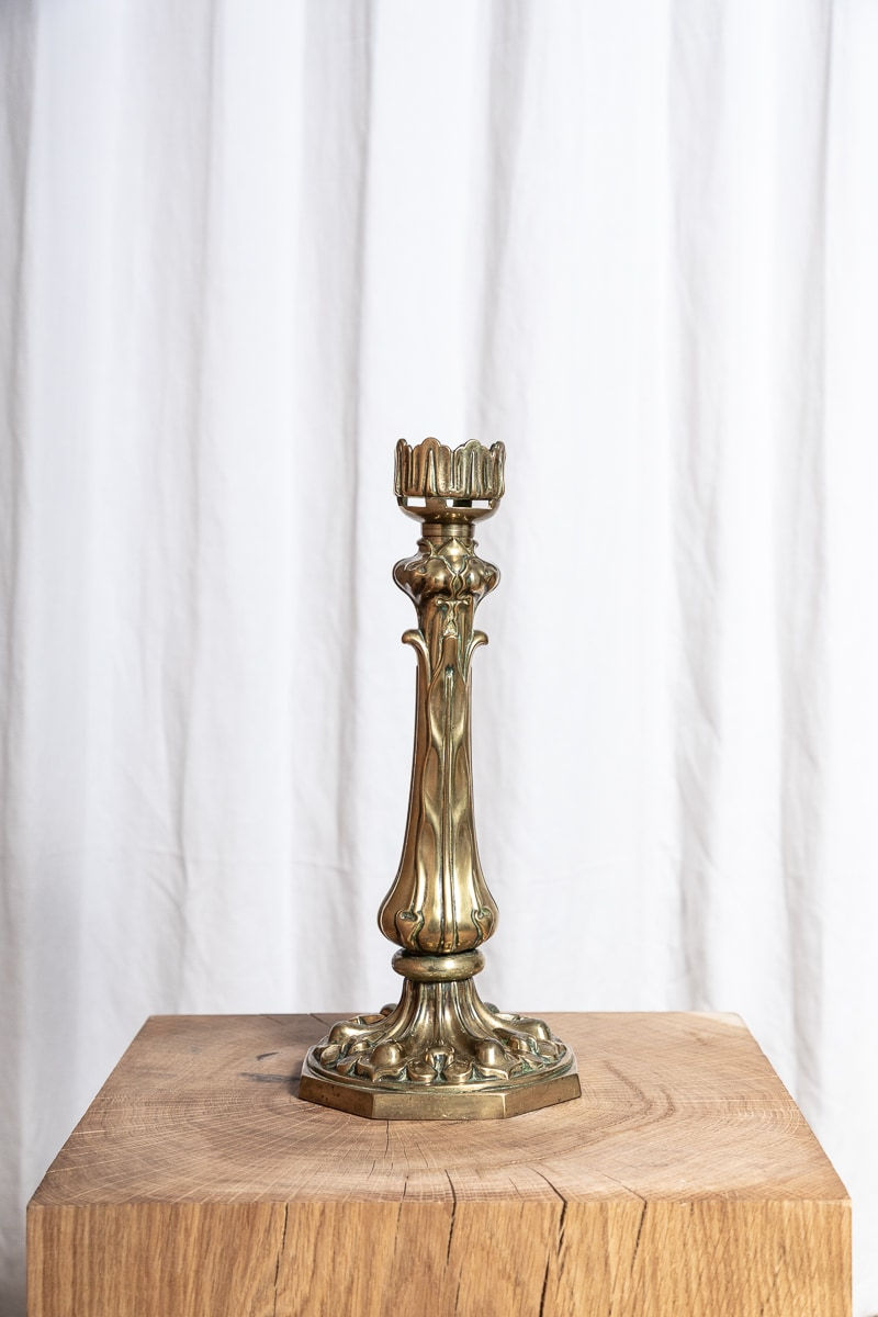 Art Nouveau Brass Lamp Base
