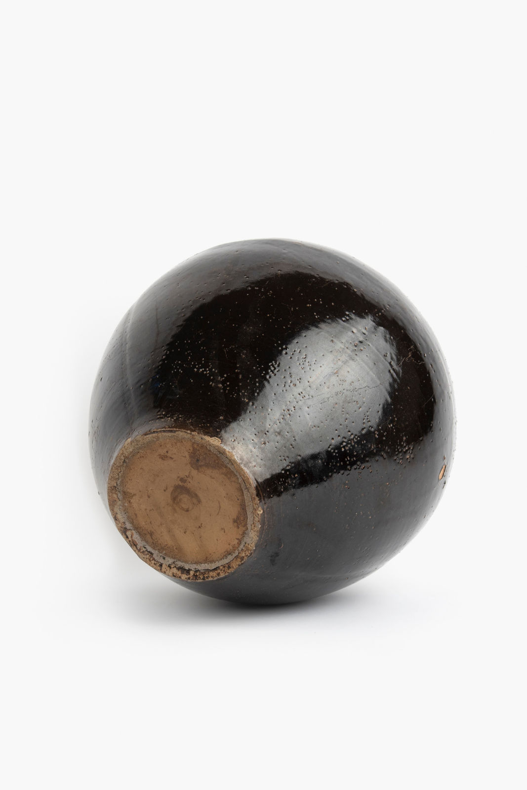 Large Black Glazed Earthenware Pot, 20th Century