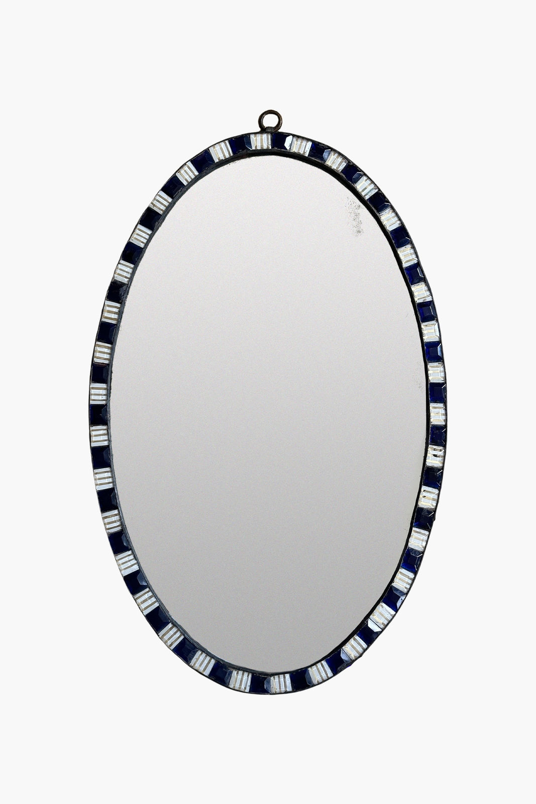 Irish George III Waterford Mirror With Blue & Clear Glass Studs