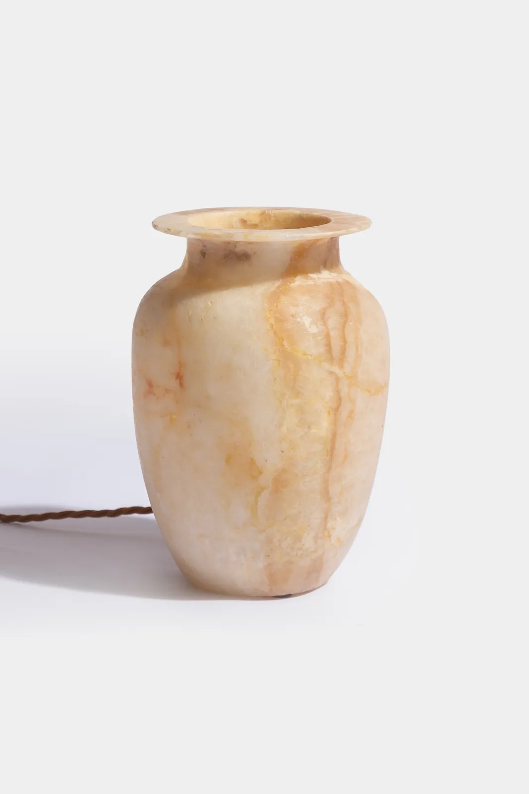 Early 20th Century Egyptian Alabaster Vase Lamp, Circa 1930