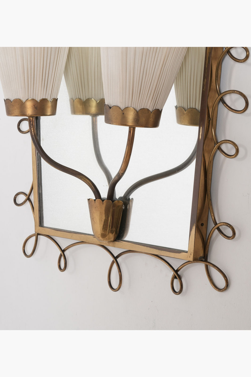 Pair of 1950s Italian Mirrored Wall Lights attributed to Cesare Lacca